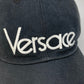 VERSACE バイカラー ロゴ 帽子 キャップ帽 ベースボールキャップ キャップ コットン レディース ブラック - brandshop-reference