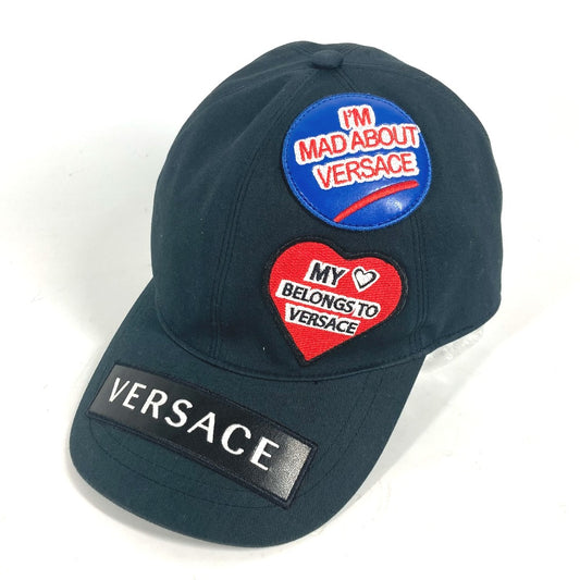 VERSACE ロゴ ワッペン ハート 帽子 キャップ帽 ベースボール キャップ キャンバス レディース