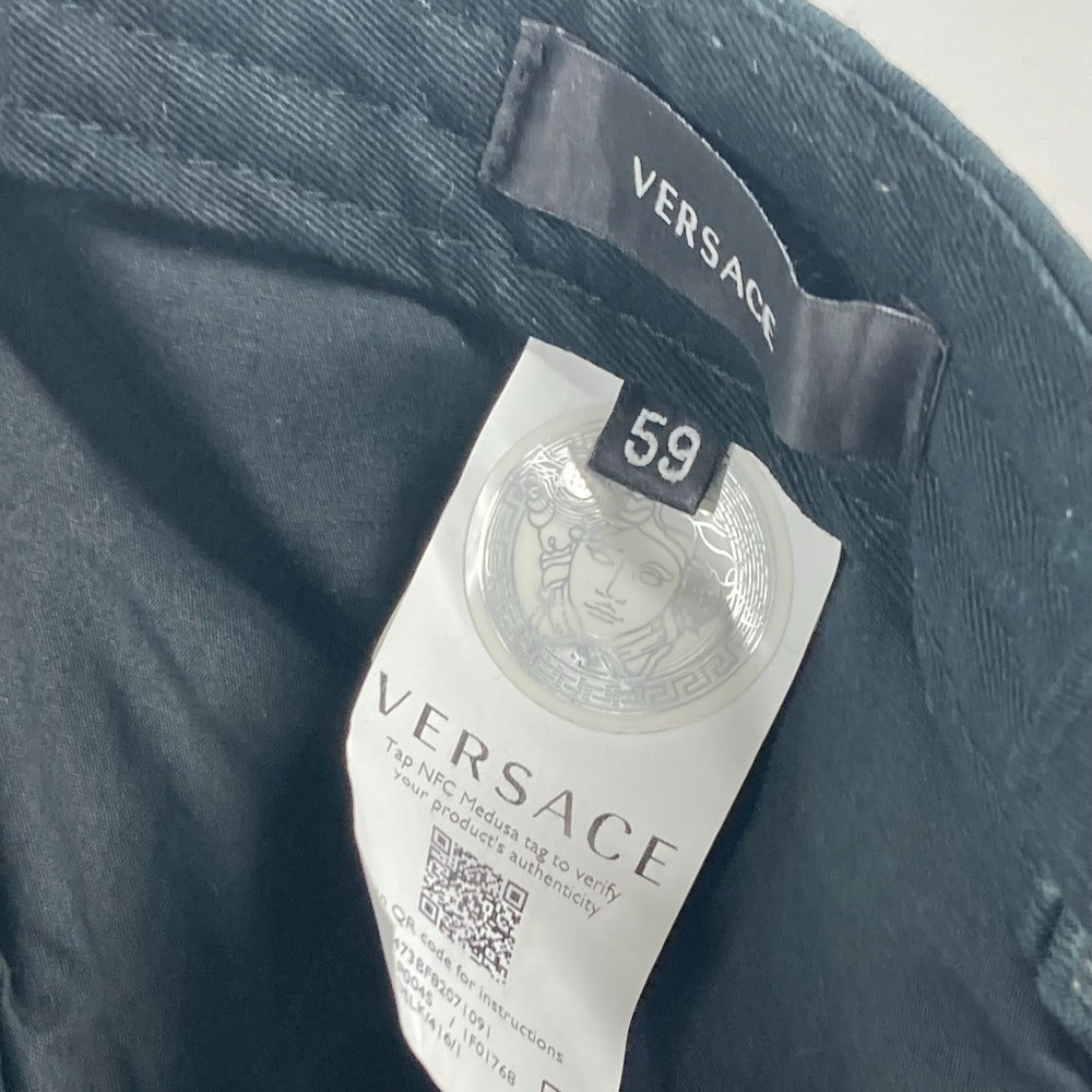 VERSACE バイカラー メデューサ ロゴ 帽子 キャップ帽 ベースボール キャップ コットン ユニセックス ブラック