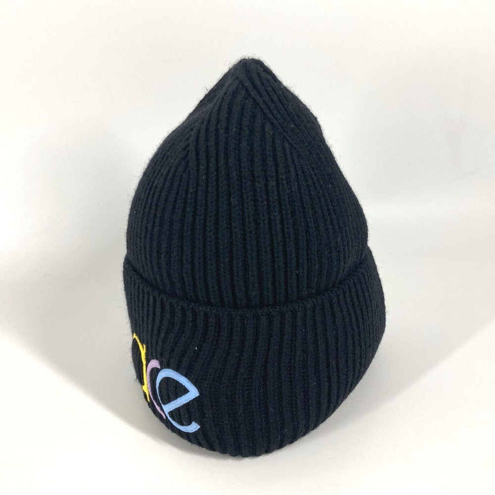 VERSACE ロゴ レインボー ビーニー 帽子 ニット帽 ニットキャップ ニット帽 ウール レディース ブラック - brandshop-reference