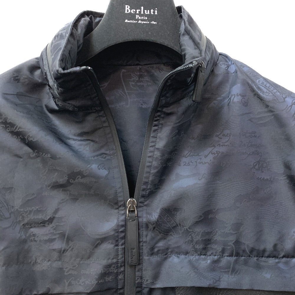 Berluti トップス カリグラフィ ジップアップ パーカー ナイロン メンズ ネイビー