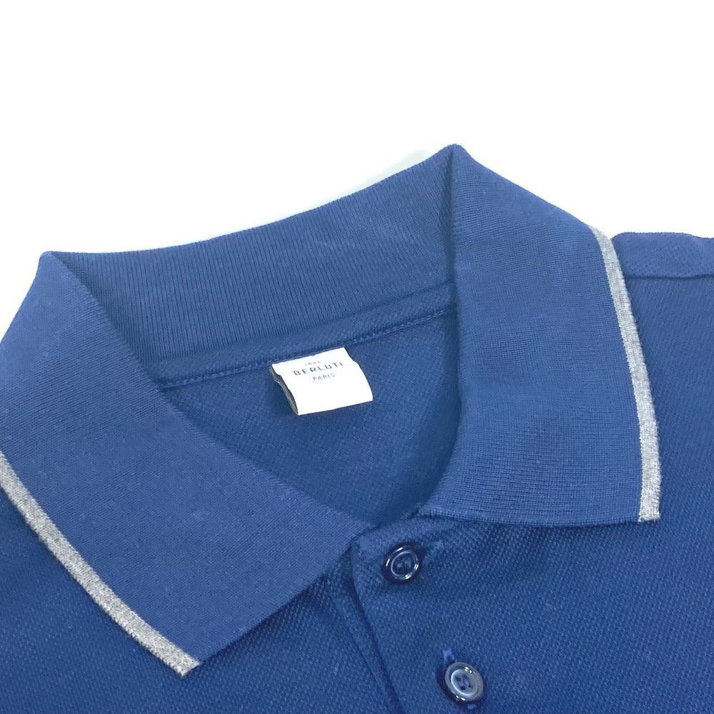 Berluti 襟つき 1895 ロゴ 半袖 トップス アパレル ポロシャツ コットン メンズ ネイビー
