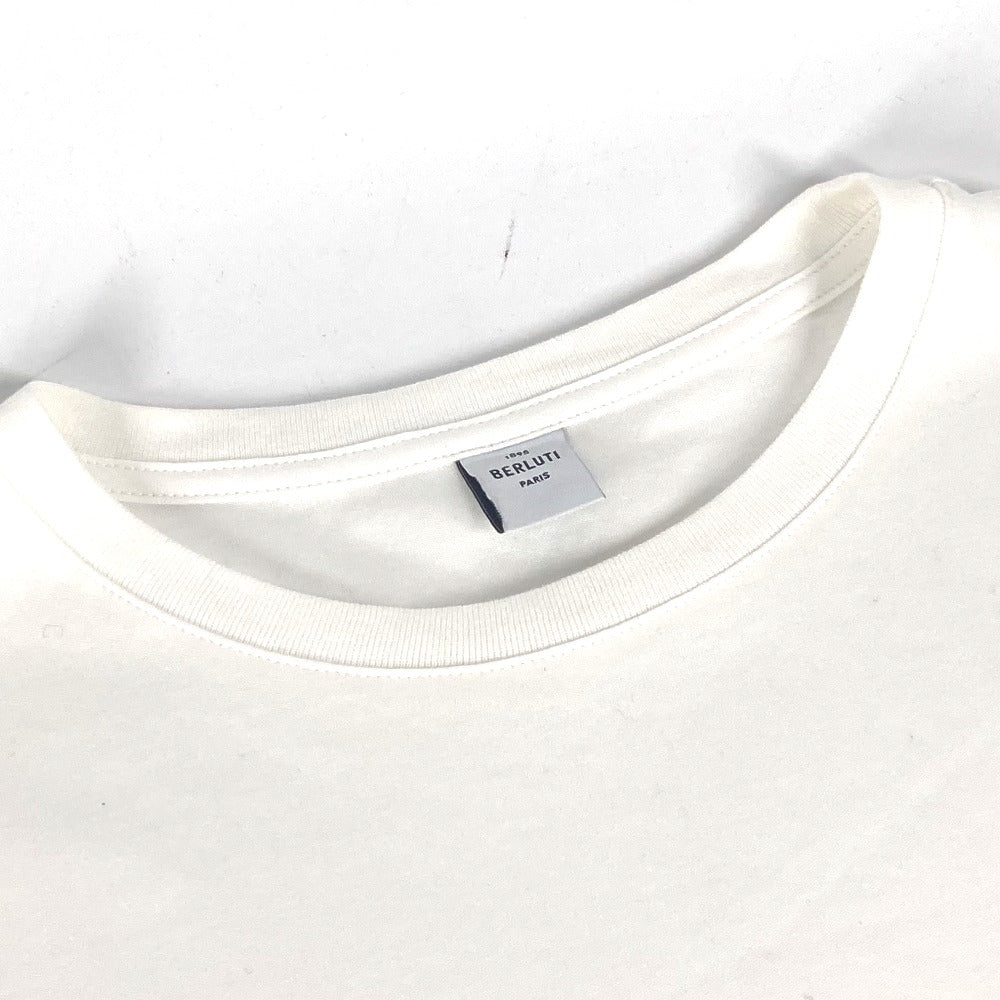 Berluti レザータブ Tシャツ ロゴ アパレル トップス 半袖 Tシャツ 半袖Ｔシャツ コットン メンズ ホワイト