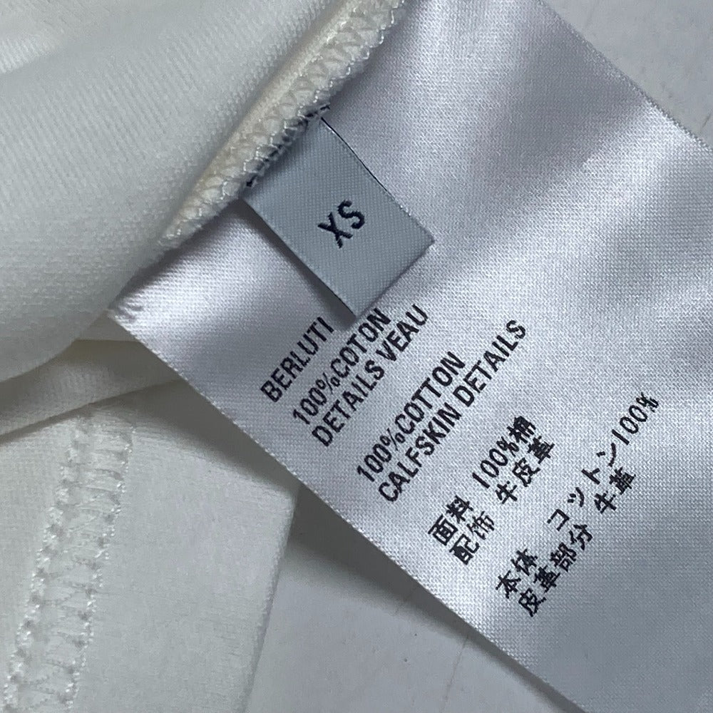 Berluti レザータブ Tシャツ ロゴ アパレル トップス 半袖 Tシャツ 半袖Ｔシャツ コットン メンズ ホワイト