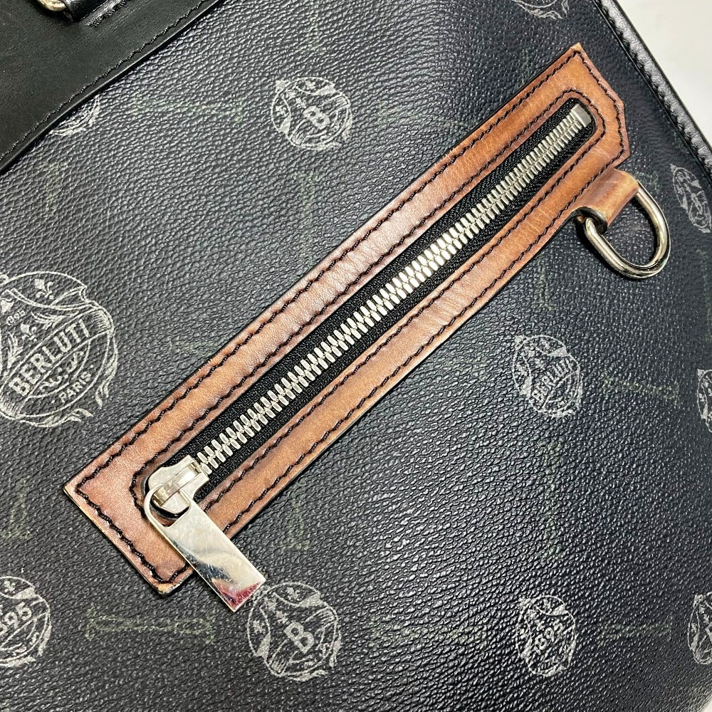 Berluti ウリス スモール カバン 2WAY ショルダーバッグ トートバッグ キャンバス/レザー メンズ ブラック