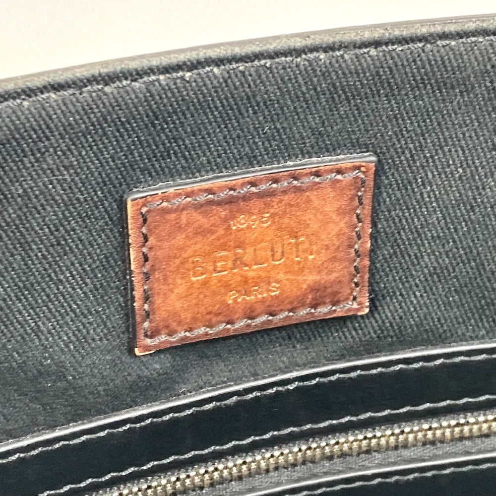 Berluti ウリス スモール カバン 2WAY ショルダーバッグ トートバッグ キャンバス/レザー メンズ ブラック