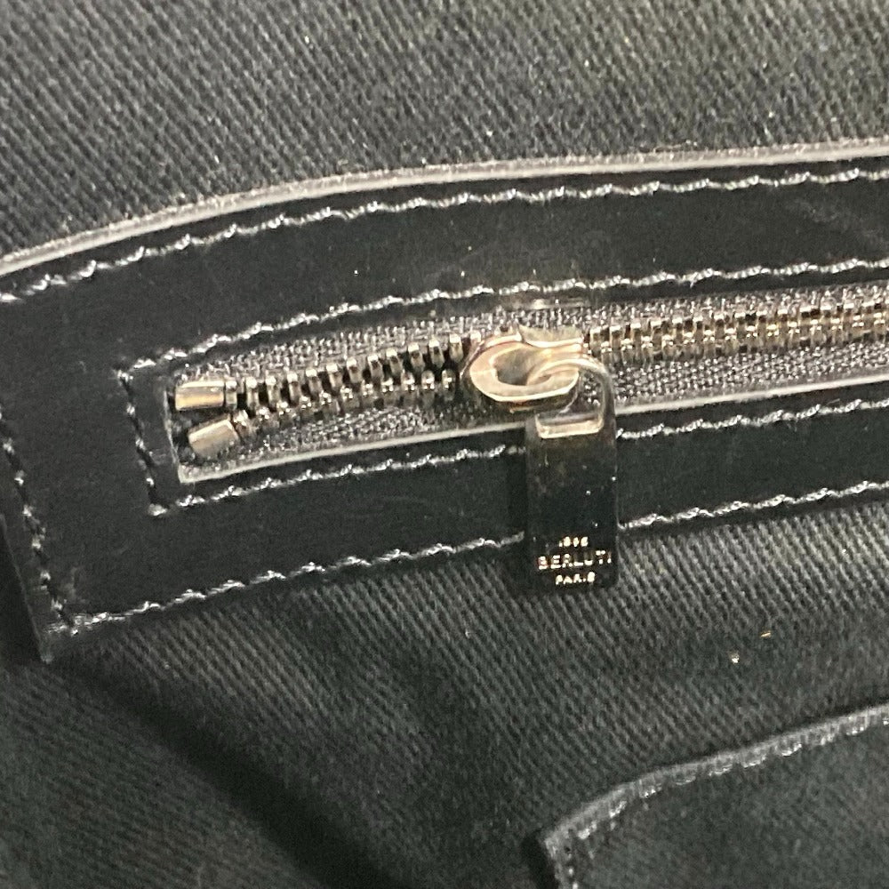Berluti ウリス スモール カバン 2WAY ショルダーバッグ トートバッグ キャンバス/レザー メンズ ブラック