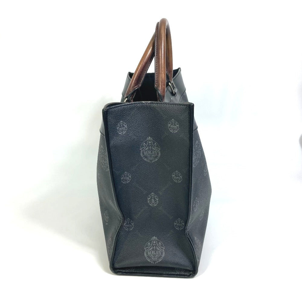 Berluti ウリス スモール カバン 2WAY ショルダーバッグ トートバッグ キャンバス/レザー メンズ ブラック
