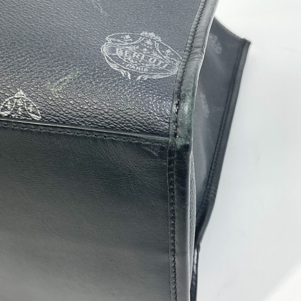 Berluti ウリス スモール カバン 2WAY ショルダーバッグ トートバッグ キャンバス/レザー メンズ ブラック