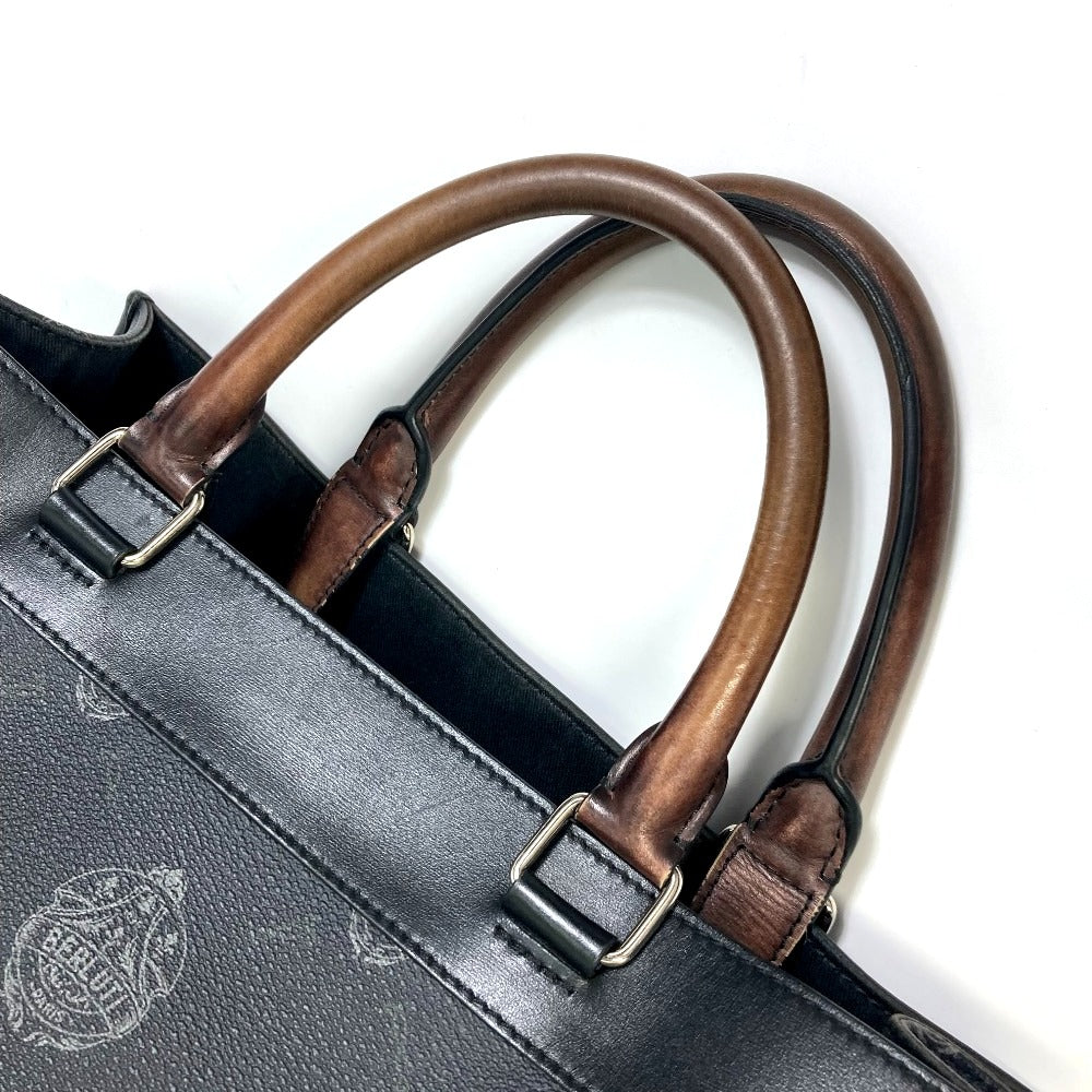 Berluti ウリス スモール カバン 2WAY ショルダーバッグ トートバッグ キャンバス/レザー メンズ ブラック