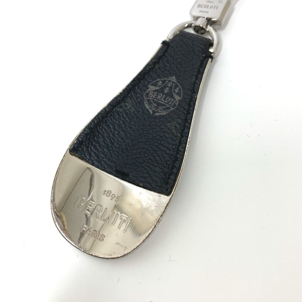 Berluti カリグラフィー ロゴ 靴ベラ シューホーン バッグチャーム キーホルダー レザー メンズ ブラック