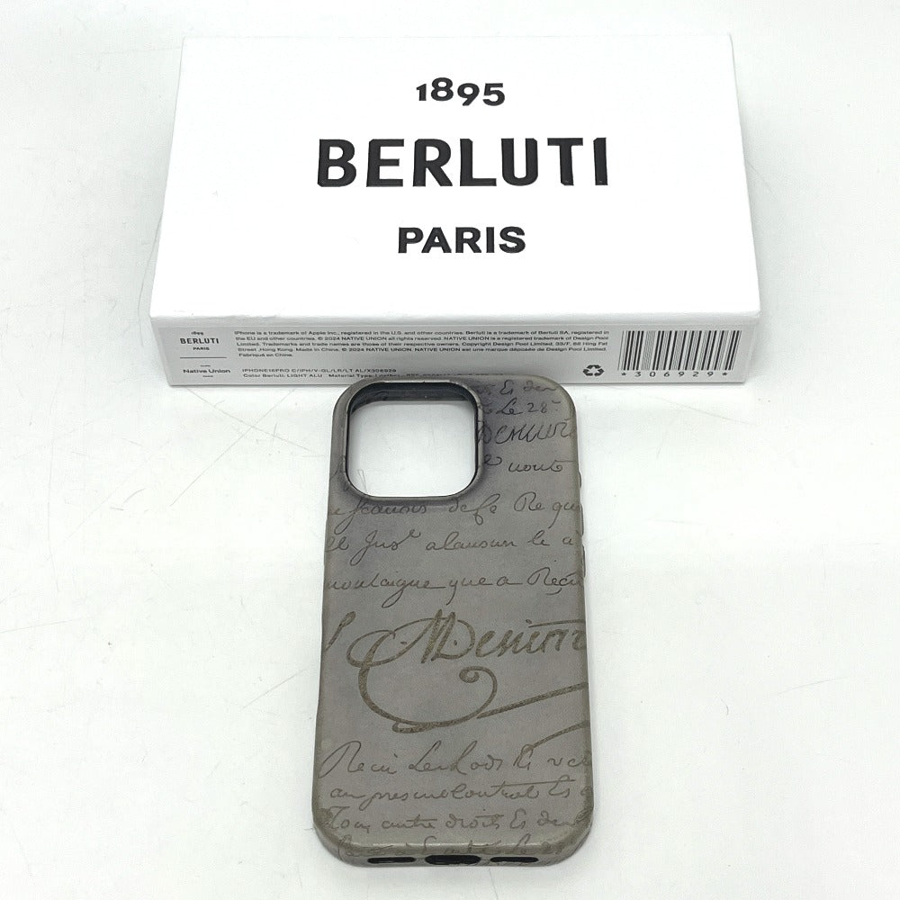 Berluti Berluti iPhone 16 Pro Phone Case Smartphone cover, phone case, mobile case iPhone case Leather gray Used