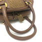 BORBONESE Bag Handbag Bowling Bag Quail Pattern Handbag Leather Women's Brown
