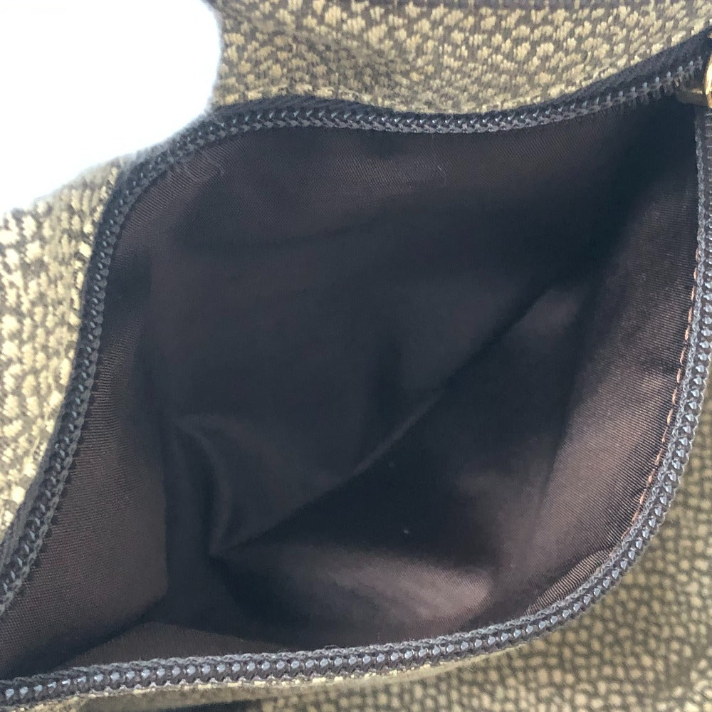 BORBONESE Bag Handbag Bowling Bag Quail Pattern Handbag Leather Women's Brown