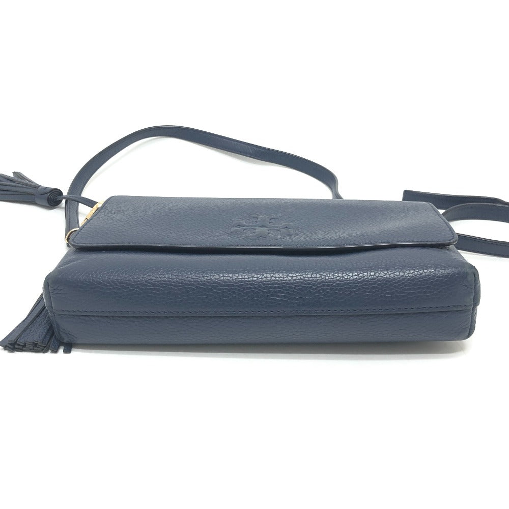 Tory Burch Logo Fringe Shoulder Bag Bag Back Shoulder Bag Shoulder Bag Leather Women's Blue