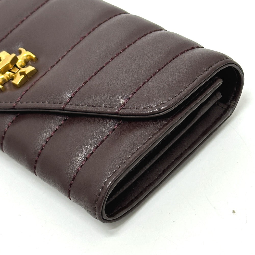 Tory Burch 81820 KIRA CHEVRON キラ シェブロン 二つ折り ロングウォレット 長財布 レザー レディース ブラウン