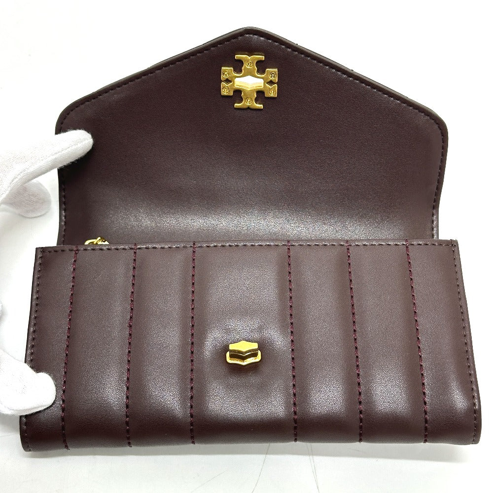 Tory Burch 81820 KIRA CHEVRON キラ シェブロン 二つ折り ロングウォレット 長財布 レザー レディース ブラウン