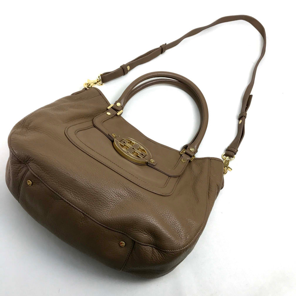 Tory Burch logo shoulder bag, tote bag, 2-way bag, shoulder bag, handbag, leather, women's, brown
