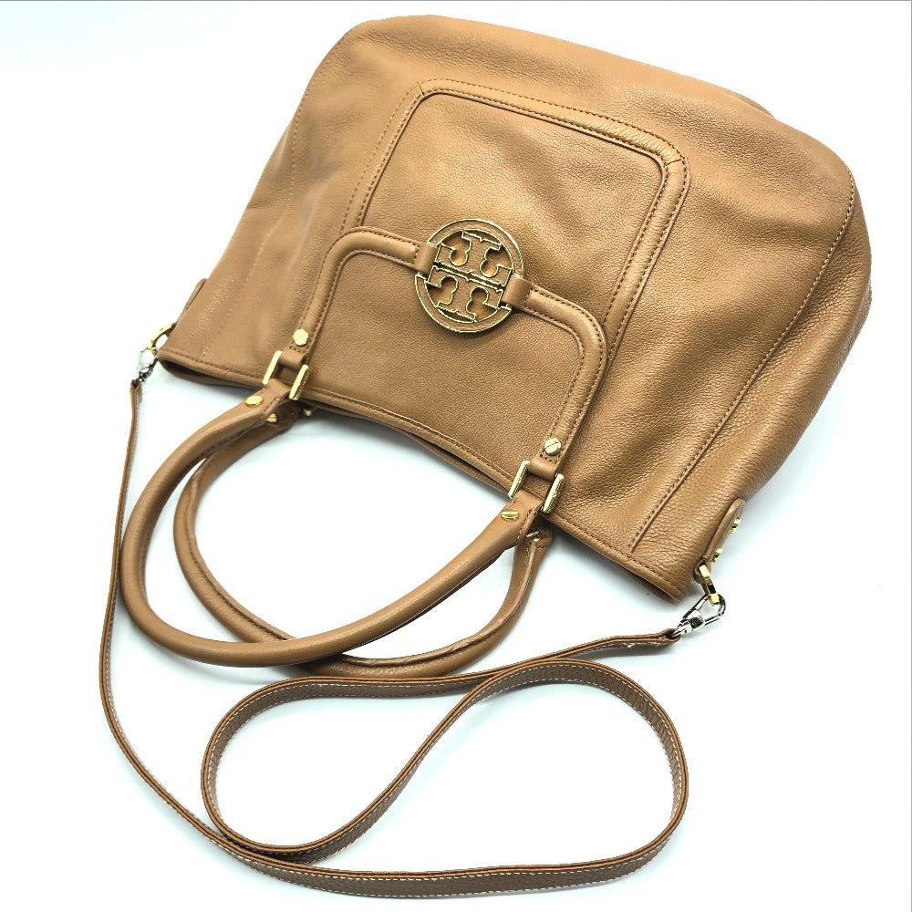 Tory Burch Amanda handbag, shoulder bag, 2-way bag, tote bag, leather, camel brown, for women