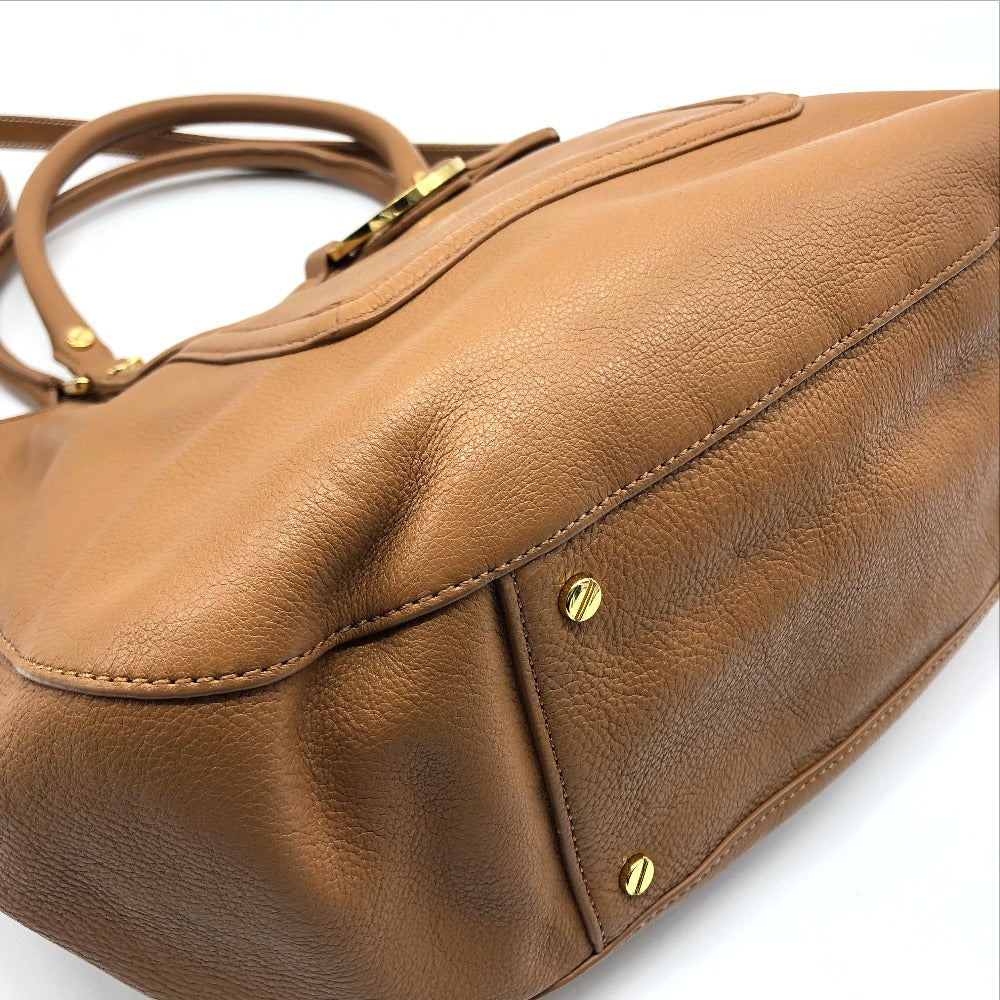 Tory Burch Amanda handbag, shoulder bag, 2-way bag, tote bag, leather, camel brown, for women