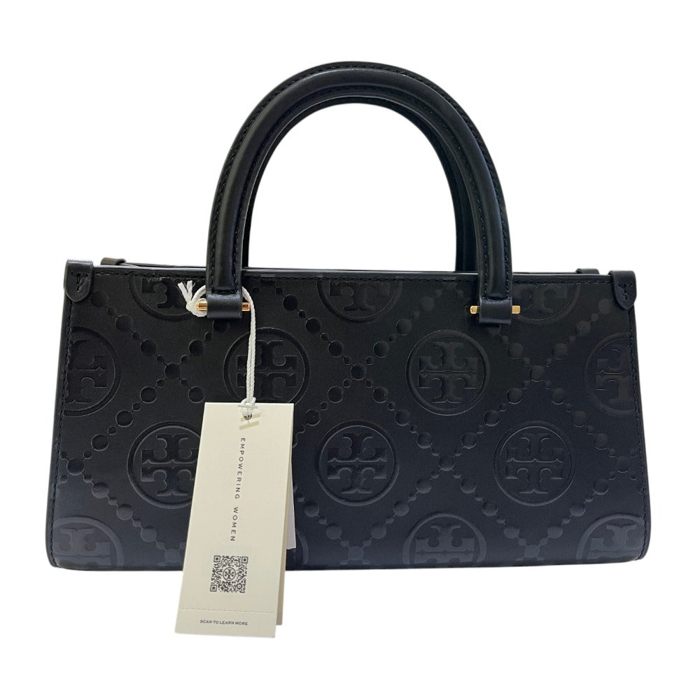 Tory Burch 164641 T Monogram Embossed Tote Small 2WAY Bag Tote Bag PVC Ladies Black