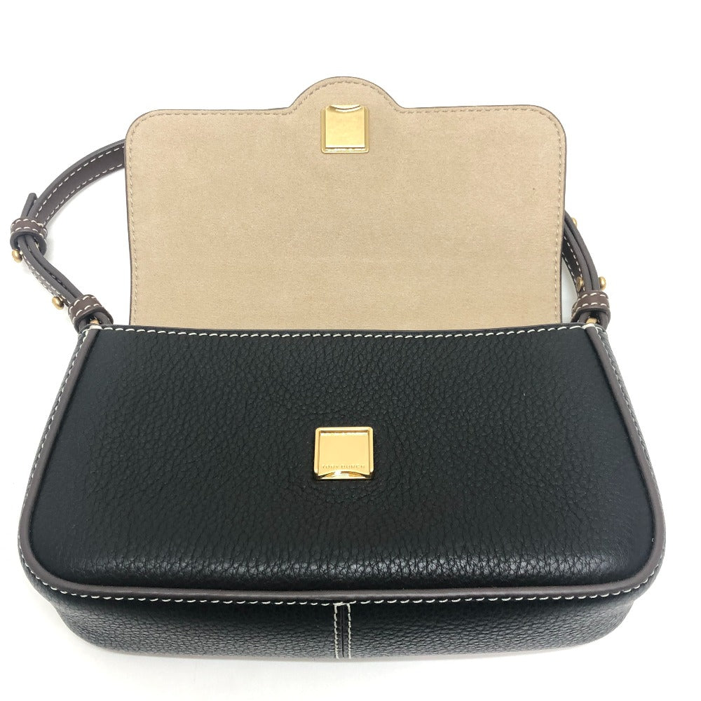 Tory Burch logo Pochette 2-Way Bag with Replacement Strap Shoulder Bag Leather Black Used