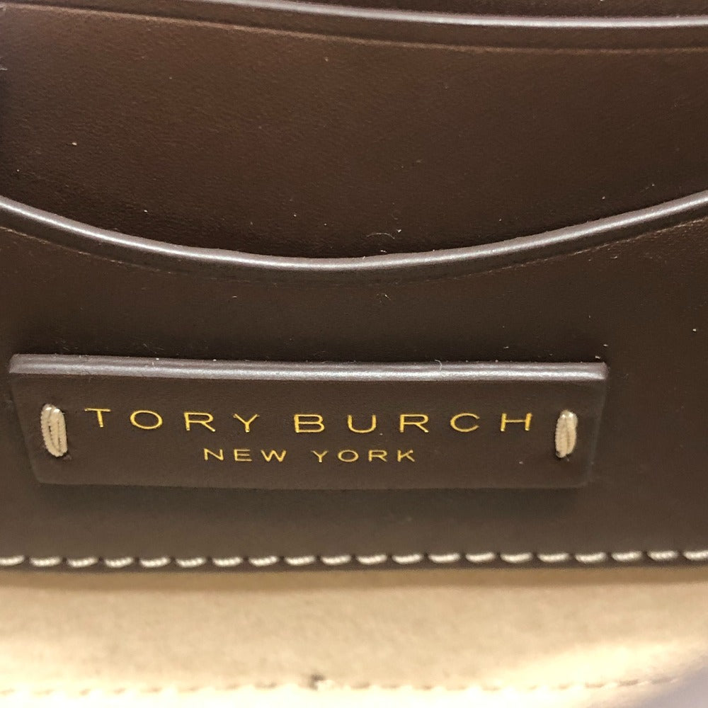 Tory Burch logo Pochette 2-Way Bag with Replacement Strap Shoulder Bag Leather Black Used