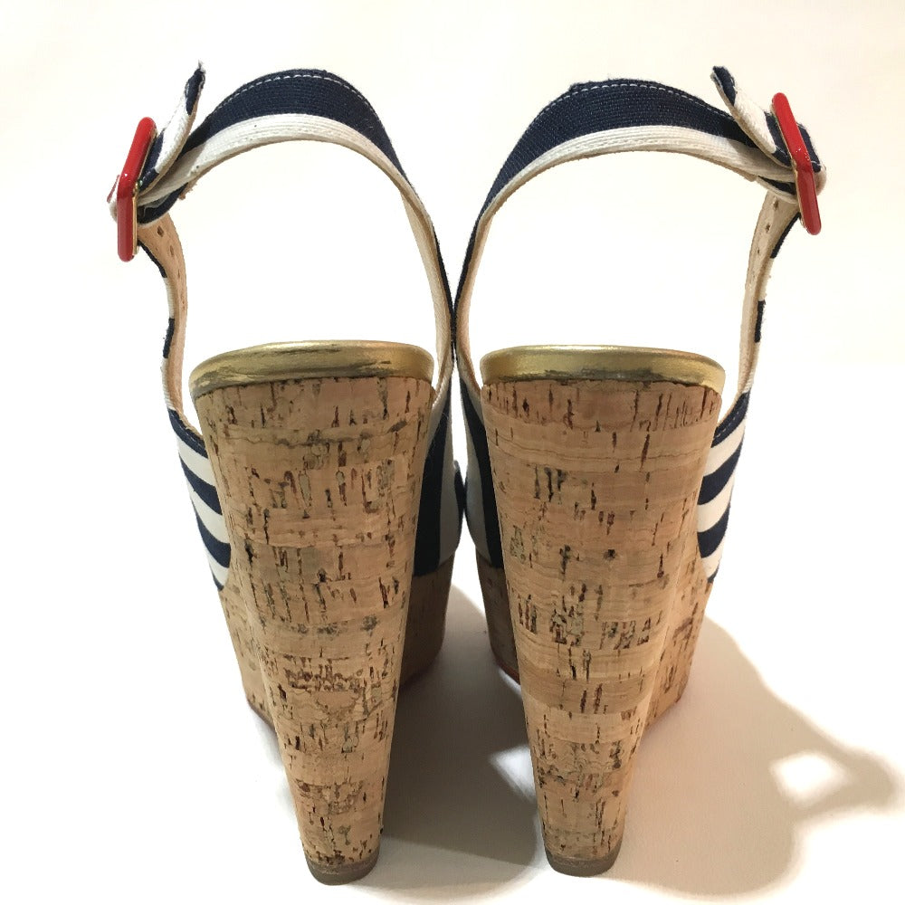 Christian Louboutin 1140088 ウェッジ140 UNE PLUME SLING ストラップ 靴 シューズ パンプス キャンバス レディース