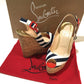 Christian Louboutin 1140088 ウェッジ140 UNE PLUME SLING ストラップ 靴 シューズ パンプス キャンバス レディース