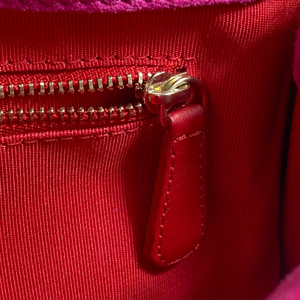 Christian Louboutin 1120586 Two-Tone Riviera Handbag/Clutch Bag in Brown and Pink Calfskin