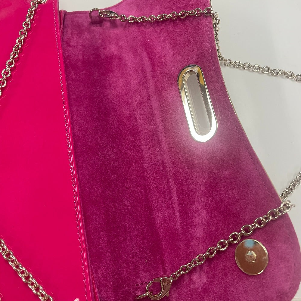 Christian Louboutin 1120586 Two-Tone Riviera Handbag/Clutch Bag in Brown and Pink Calfskin