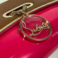 Christian Louboutin 1120586 Two-Tone Riviera Handbag/Clutch Bag in Brown and Pink Calfskin