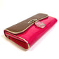 Christian Louboutin 1120586 Two-Tone Riviera Handbag/Clutch Bag in Brown and Pink Calfskin