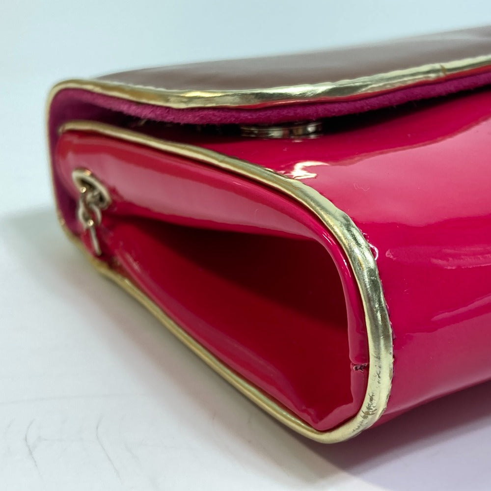 Christian Louboutin 1120586 Two-Tone Riviera Handbag/Clutch Bag in Brown and Pink Calfskin