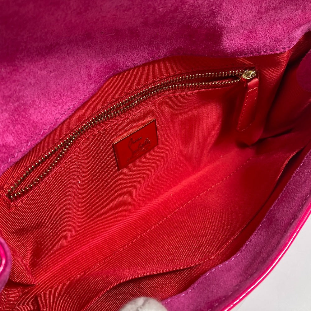 Christian Louboutin 1120586 Two-Tone Riviera Handbag/Clutch Bag in Brown and Pink Calfskin
