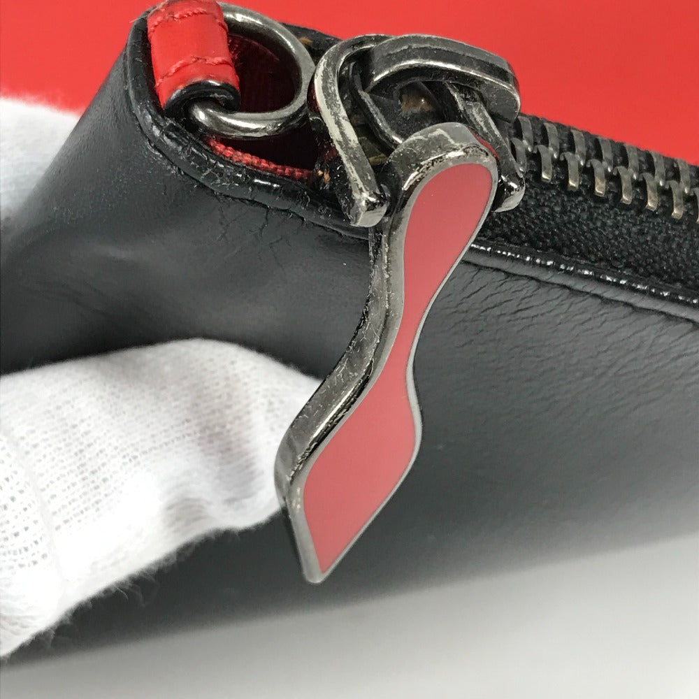 Christian Louboutin Two-Tone Logo Bag Pouch Clutch Bag Leather Men's Black