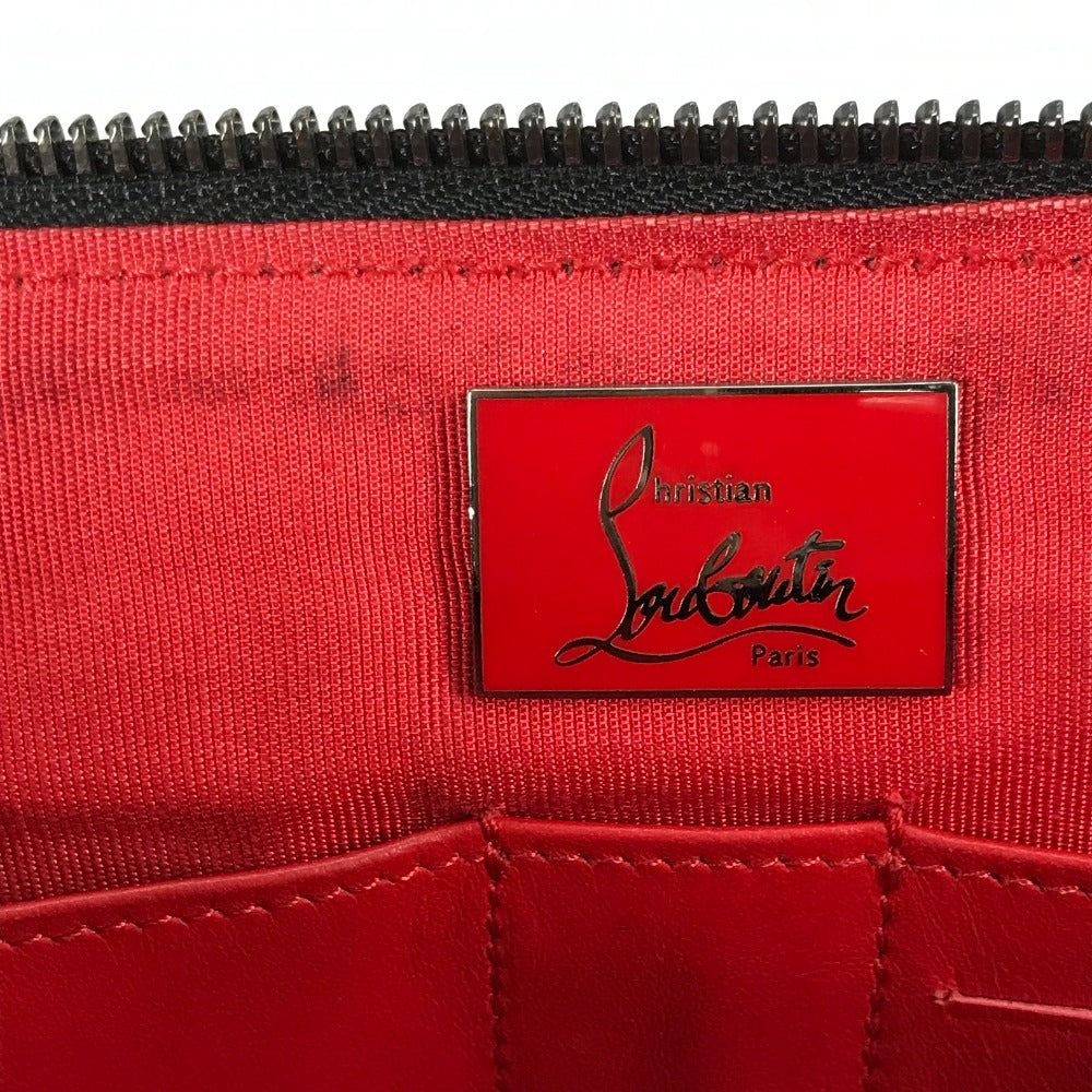 Christian Louboutin Two-Tone Logo Bag Pouch Clutch Bag Leather Men's Black