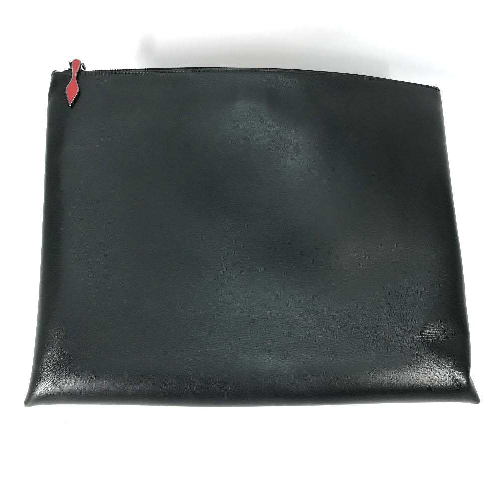 Christian Louboutin Two-Tone Logo Bag Pouch Clutch Bag Leather Men's Black