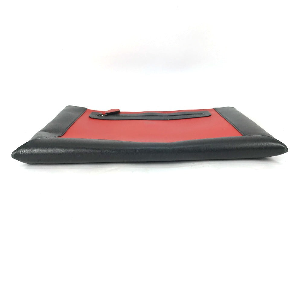 Christian Louboutin Two-Tone Logo Bag Pouch Clutch Bag Leather Men's Black