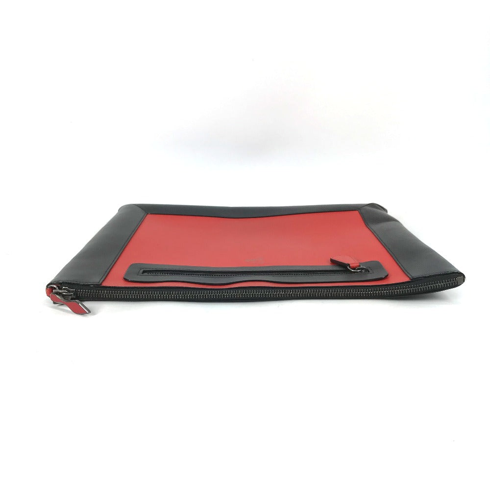 Christian Louboutin Two-Tone Logo Bag Pouch Clutch Bag Leather Men's Black
