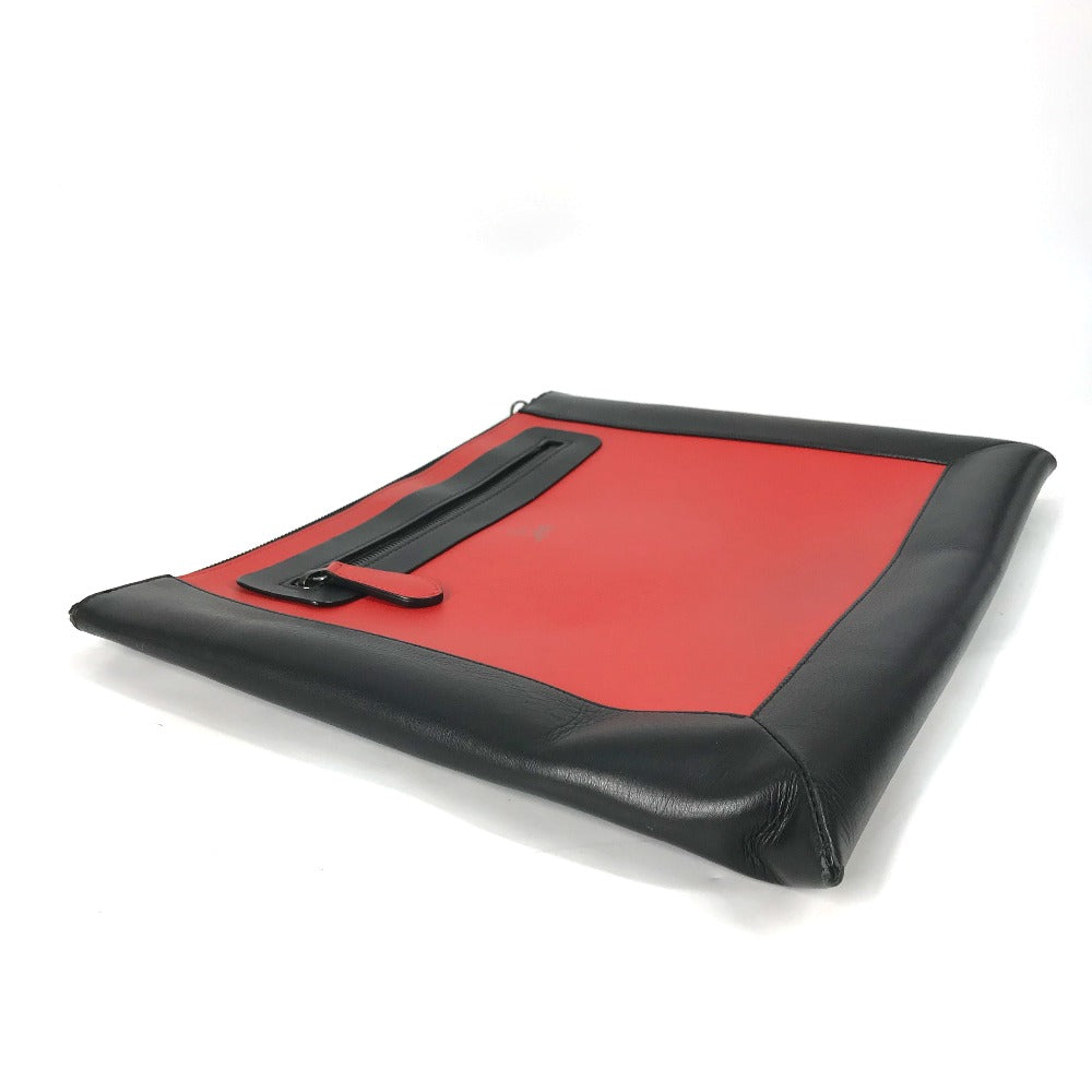 Christian Louboutin Two-Tone Logo Bag Pouch Clutch Bag Leather Men's Black