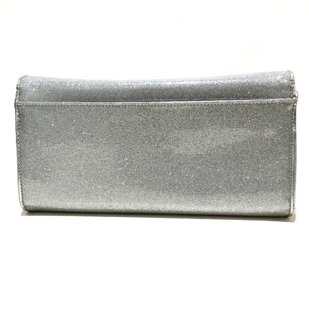 Christian Louboutin 1145132 Glitter Riviera Bag, 2-Way Chain Shoulder Bag/Clutch Bag, PVC, Women's, Silver