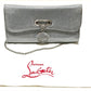 Christian Louboutin 1145132 Glitter Riviera Bag, 2-Way Chain Shoulder Bag/Clutch Bag, PVC, Women's, Silver