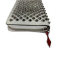 Christian Louboutin 3205076 Studded Long Wallet Round Zipper Leather Unisex White