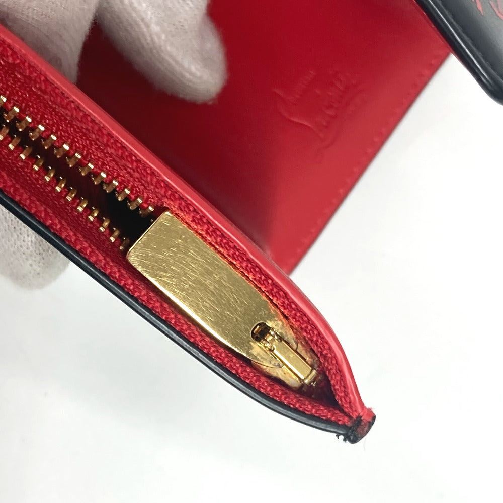 Christian Louboutin 1205105 Louboutin Compact Wallet Trifold Wallet Leather Women's Black
