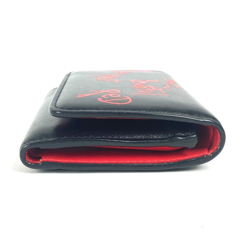 Christian Louboutin 1205105 Louboutin Compact Wallet Trifold Wallet Leather Women's Black