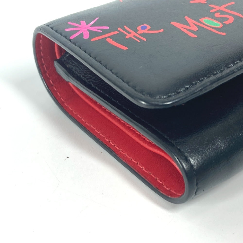 Christian Louboutin 1205105 Louboutin Compact Wallet Trifold Wallet Leather Women's Black
