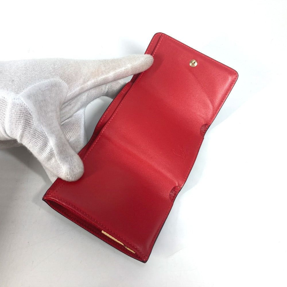 Christian Louboutin 1205105 Louboutin Compact Wallet Trifold Wallet Leather Women's Black