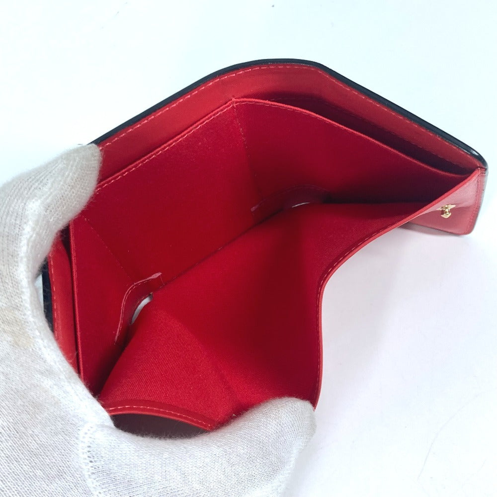 Christian Louboutin 1205105 Louboutin Compact Wallet Trifold Wallet Leather Women's Black