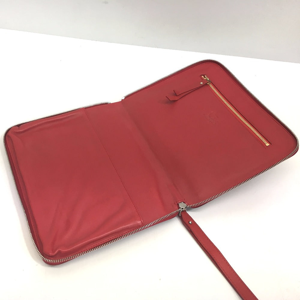 Christian Louboutin spike stud clutch bag/iPad case in patent leather/unisex red